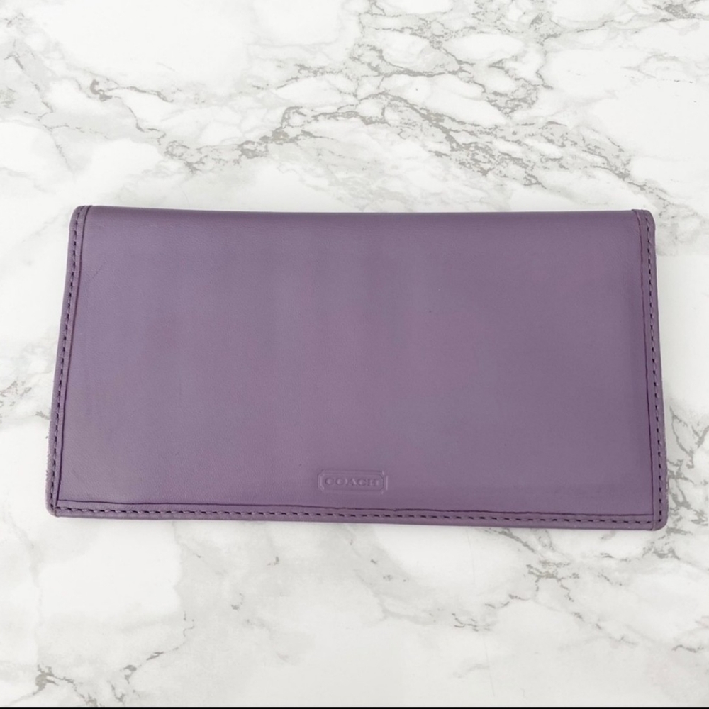 Coach Lilac Leather Cheque book/wallet